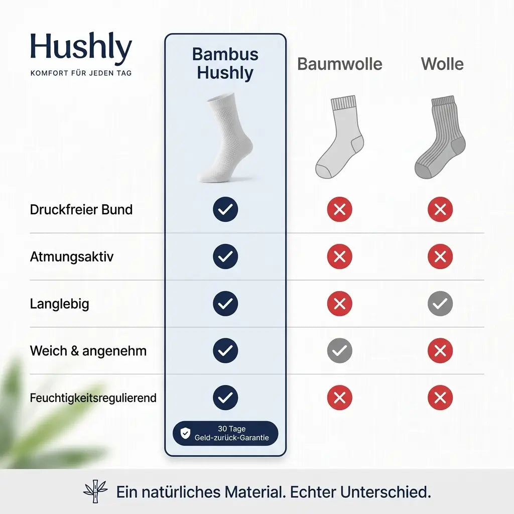 Hushly Bambus Komfortsocken