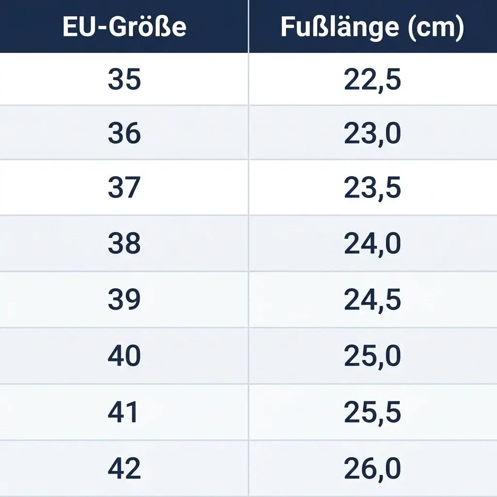 Größentabelle